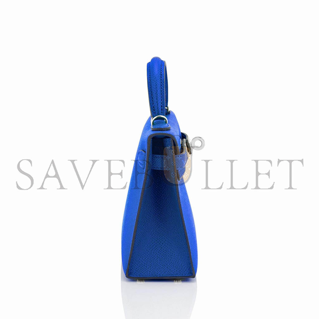 HERMÈS MASTER MINI KELLY II BLUE FRANCE EPSOM SELLIER BAG (19*12*5.5cm)